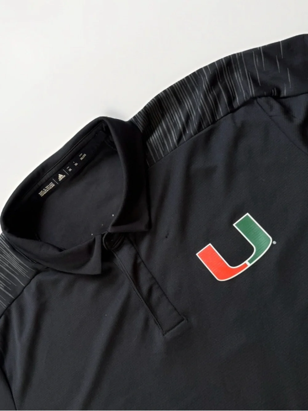 Adidas Miami Hurricanes Men 3XL Climalite Polo Shirt Football Fan Gear NCAA READ